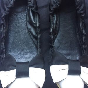 Love Moschino black and white bow flats